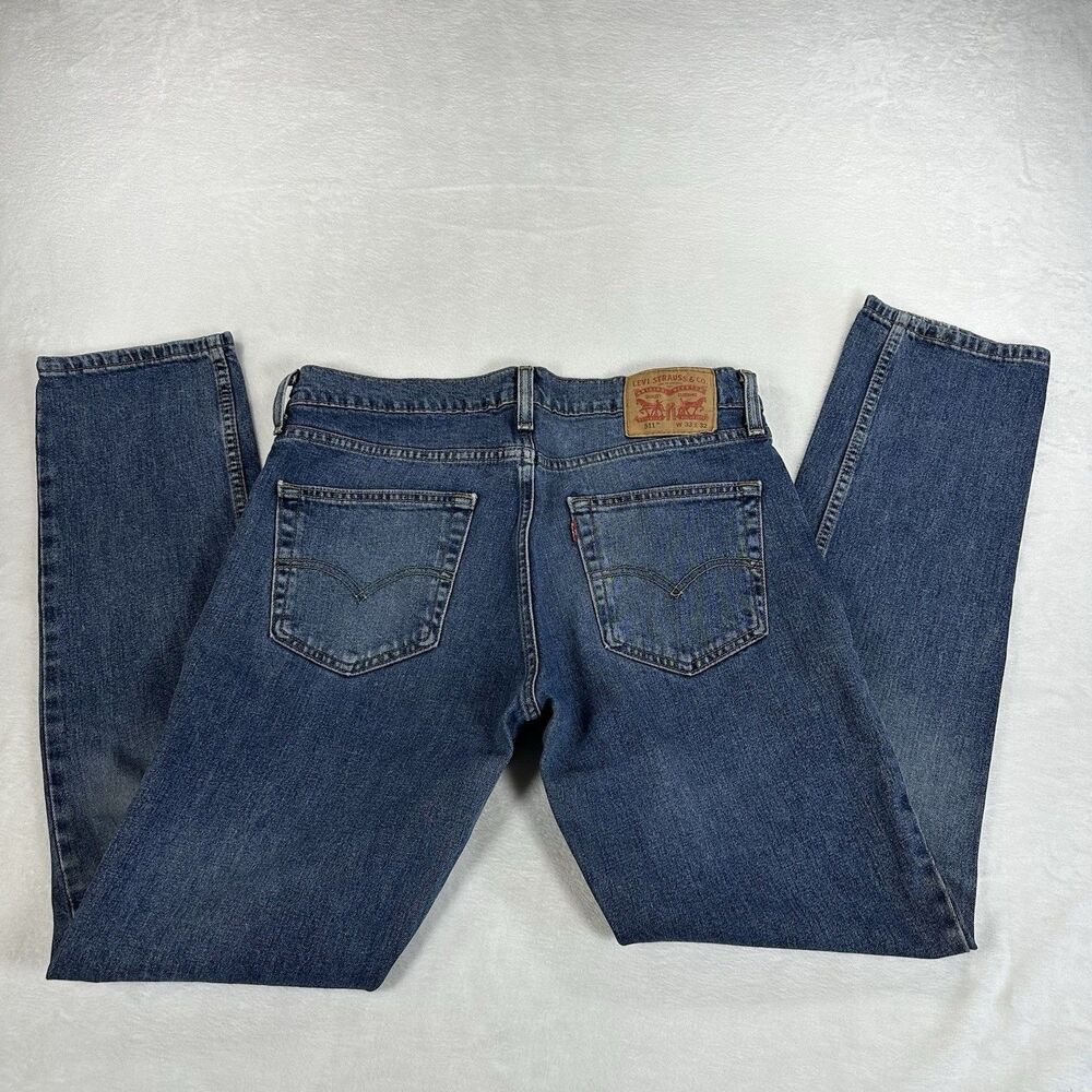 Levi’s 511 Slim Fit Jeans Mens 33x32 Blue Medium Wash Faded Denim